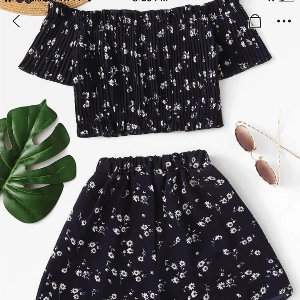 Set of short with crop top